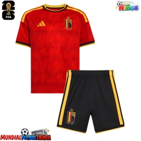 Camiseta Bélgica Kevin De Bruyne #7 Primera Equipación Replica Mundial 2026 para niños mangas cortas (+ Pantalones cortos)